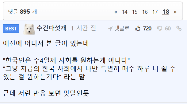 한국인은 주4일제를 원하는게 아니다