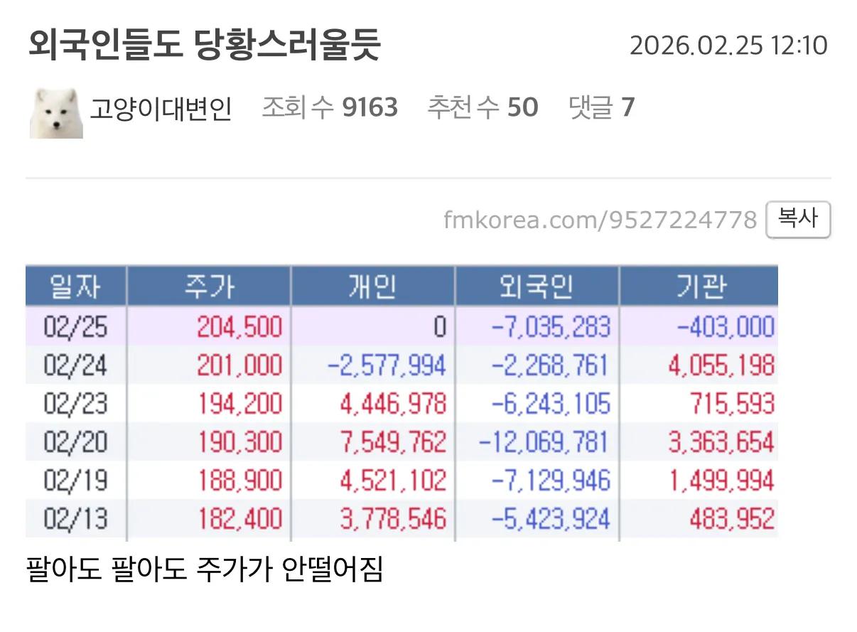 외국인도 당황스러울 삼전주식
